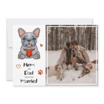 Schattigee grillige franse buldog bruiloft foto