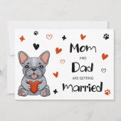 Schattigee grillige franse buldog bruiloft uitnodi kaart (Voorkant)