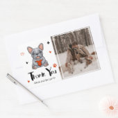 Schattigee grillige franse buldog dank u foto rechthoekige sticker (Envelop)
