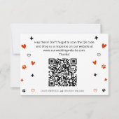 Schattigee grillige Franse buldog QR code foto RSVP Kaartje (Achterkant)