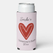 Schattigee grillige Galentijnsdag Seltzer Blikjeskoeler (Seltzer Voorkant)