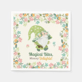 Schattigee grillige gnoom eerste verjaardagsbloem servet (Voorkant)