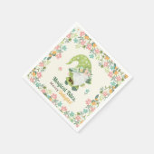 Schattigee grillige gnoom eerste verjaardagsbloem servet (Hoek)