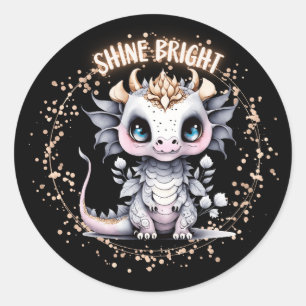 Schattigee grillige gouden "glans helder" kleine d ronde sticker