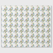 Schattigee grillige groene kikker met ballonnen cadeaupapier (Vlak)