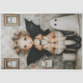 Schattigee grillige Halloween-fee op toiletdecoupa Tissuepapier (Voorkant)