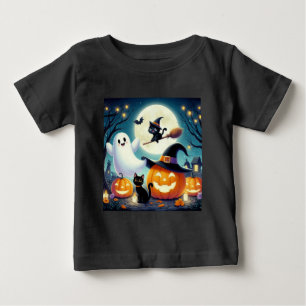 Schattigee, grillige Halloween pompoen, kat en gee