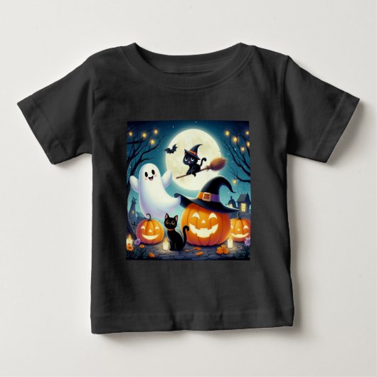 Schattigee, grillige Halloween pompoen, kat en gee (Voorkant)