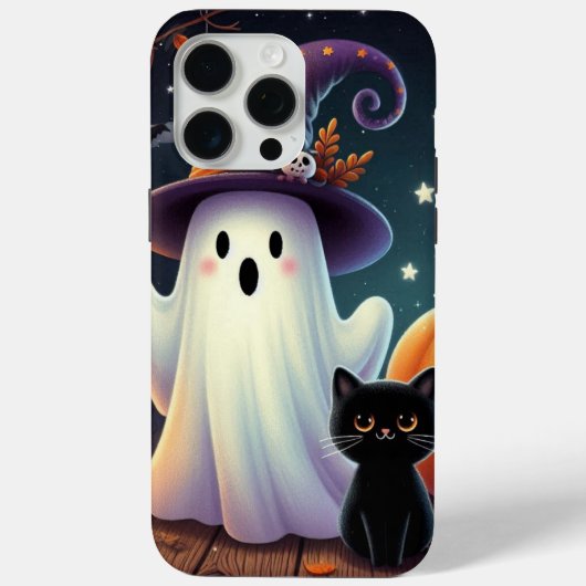 Schattigee, grillige Halloween pompoen, kat en gee Case-Mate iPhone Case (Achterkant)