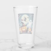 Schattigee, grillige Halloween pompoen, kat en gee Glas (Achterkant)