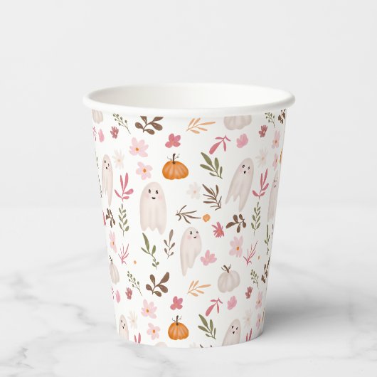 Schattigee grillige Halloween spookpatroon baby sh Papieren Bekers (Achterkant)