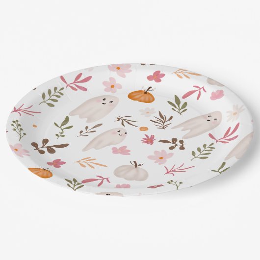 Schattigee grillige Halloween spookpatroon baby sh Papieren Bordje (Gekanteld)