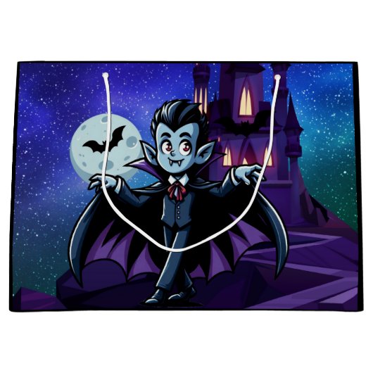 Schattigee, grillige Halloween vampier Groot Cadeauzakje (Voorkant)