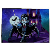 Schattigee, grillige Halloween vampier Groot Cadeauzakje (Achterkant)