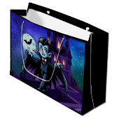 Schattigee, grillige Halloween vampier Groot Cadeauzakje (Voorkant Gekanteld)