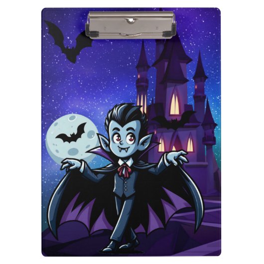 Schattigee, grillige Halloween vampier Klembord (Voorkant)