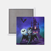 Schattigee, grillige Halloween vampier Magneet (Voorkant / Achterkant)