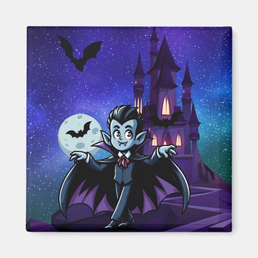 Schattigee, grillige Halloween vampier Magneet (Voorkant)