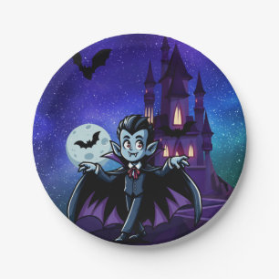 Schattigee, grillige Halloween vampier Papieren Bordje