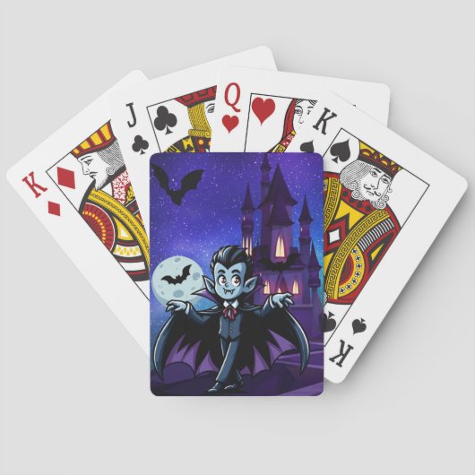 Schattigee, grillige Halloween vampier Pokerkaarten (Achterkant)