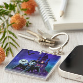 Schattigee, grillige Halloween vampier Sleutelhanger (Voorkant Rechts)