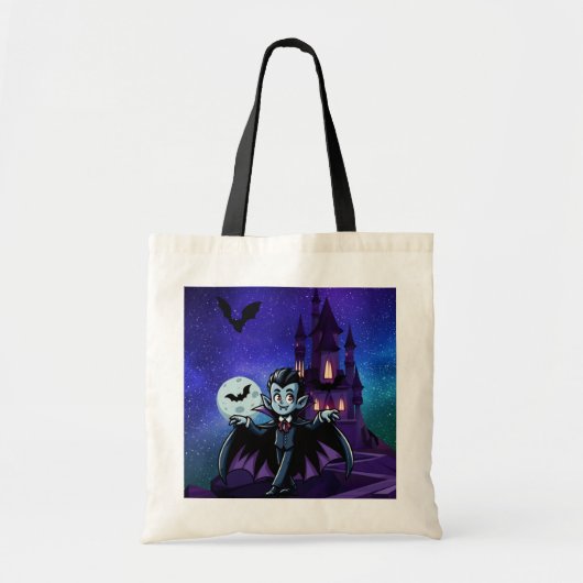 Schattigee, grillige Halloween vampier Tote Bag (Voorkant)