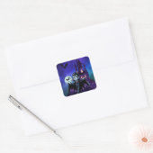 Schattigee, grillige Halloween vampier Vierkante Sticker (Envelop)