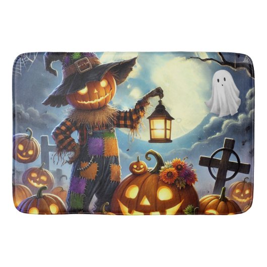 Schattigee, grillige Halloween vogelverschrikker & Badmat (Voorkant)