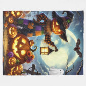 Schattigee, grillige Halloween vogelverschrikker & Fleece Deken (Voorkant (Horizontaal))