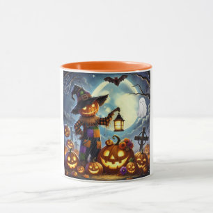Schattigee, grillige Halloween vogelverschrikker & Mok