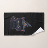 Schattigee grillige Halloween zwarte kat Bad Handdoek (Handdoek)