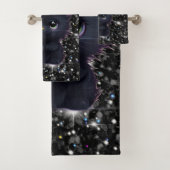 Schattigee grillige Halloween zwarte kat Bad Handdoek (Insitu)