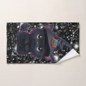 Schattigee grillige Halloween zwarte kat Bad Handdoek (Handdoek)