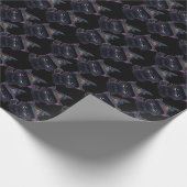 Schattigee grillige Halloween zwarte kat Cadeaupapier (Hoek)