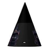 Schattigee grillige Halloween zwarte kat Feesthoedjes (Links)