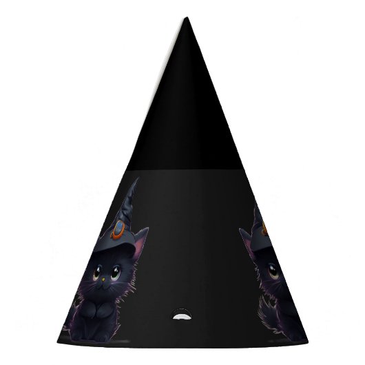 Schattigee grillige Halloween zwarte kat Feesthoedjes (Links)