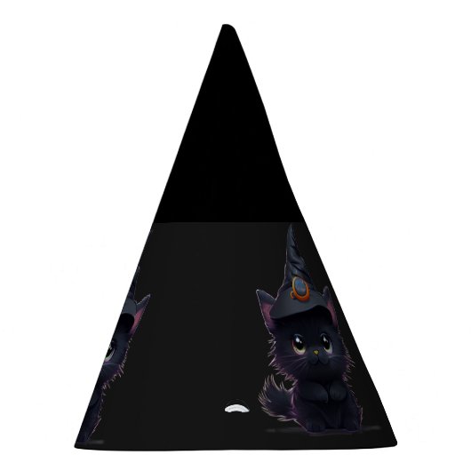 Schattigee grillige Halloween zwarte kat Feesthoedjes (Rechts)