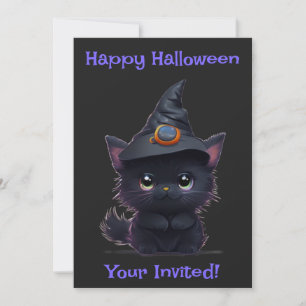 Schattigee grillige Halloween zwarte kat Kaart
