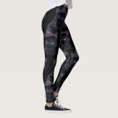 Schattigee grillige Halloween zwarte kat Leggings (Rechts)