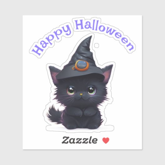 Schattigee grillige Halloween zwarte kat Sticker (Vel)