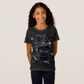 Schattigee grillige Halloween zwarte kat T-shirt (Voorkant volledig)