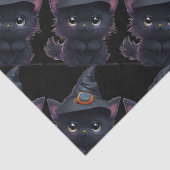 Schattigee grillige Halloween zwarte kat Tissuepapier (Detail)
