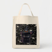 Schattigee grillige Halloween zwarte kat Tote Bag (Voorkant)