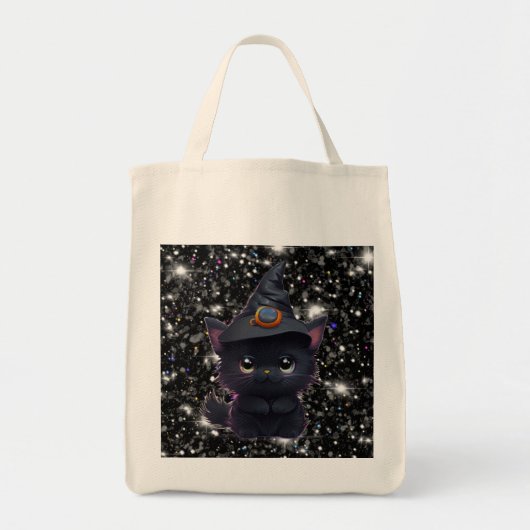 Schattigee grillige Halloween zwarte kat Tote Bag (Voorkant)