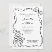 Schattigee grillige hand getekend blauw Baby showe Kaart (Voorkant)