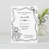 Schattigee grillige hand getekend blauw Baby showe Kaart (Staand voorkant)