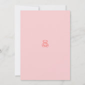 Schattigee grillige hand getekend rood roze Baby s Kaart (Achterkant)