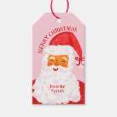 Schattigee grillige hand getekend Santa Claus Naam Cadeaulabel (Voorkant)