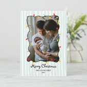 Schattigee grillige hand getekend vrolijke kerstfo kaart (Staand voorkant)