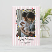 Schattigee grillige hand getekend vrolijke kerstfo kaart (Staand voorkant)